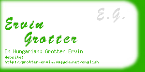 ervin grotter business card